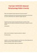 NURS 6501 Advanced Pathophysiology Final Exam Walden University 2025&sol;2026 with Solution