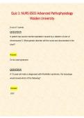 NURS 6501 Advanced Pathophysiology Quiz 1 Walden University 2025&sol;2026 with Solution