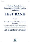 Complete Test Bank - Business Statistics&colon; For Contemporary Decision Making&comma; 11th Edition &ndash; Ken Black &ndash; ISBN 9781119905448 &lpar;All Chapters Covered 1&ndash;19&rpar;
