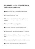 BIOL 181 WEEK 1&ndash;8 FULL COURSE REVIEW & PRACTICE QUESTIONS 2026