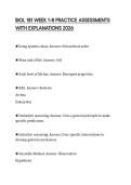 BIOL 181 WEEK 1&ndash;8 PRACTICE ASSESSMENTS WITH EXPLANATIONS 2026