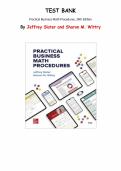 Practical Business Math Procedures&comma; 14th Edition &lpar;Jeffrey Slater&rpar; &ndash; Complete Test Bank Chapters 1&ndash;22