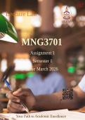MNG3701 Assignment 1 2026 Semester 1 Due March 2026