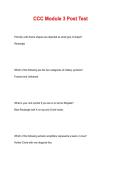 CCC Module 3 Post Test Questions & Verified Answers