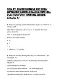 NGN ATI COMPREHENSIVE EXIT EXAM SEPTEMBER ACTUAL EXAMINATION 2026 QUESTIONS WITH MARKING SCHEME GRADED A&plus;