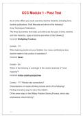 CCC Module 1 Post Test Questions & Verified Answers