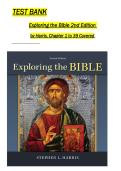 Full Test Bank for Exploring the Bible 2nd Edition by Stephen L&period; Harris Complete Coverage &lpar;Chapters 1-39&rpar; Verified Questions & Correct Answers Religious Studies &sol; Biblical History &sol; Theology Updated 2026 Version