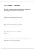 CCC Module 2 Post Test Questions & Verified Answers