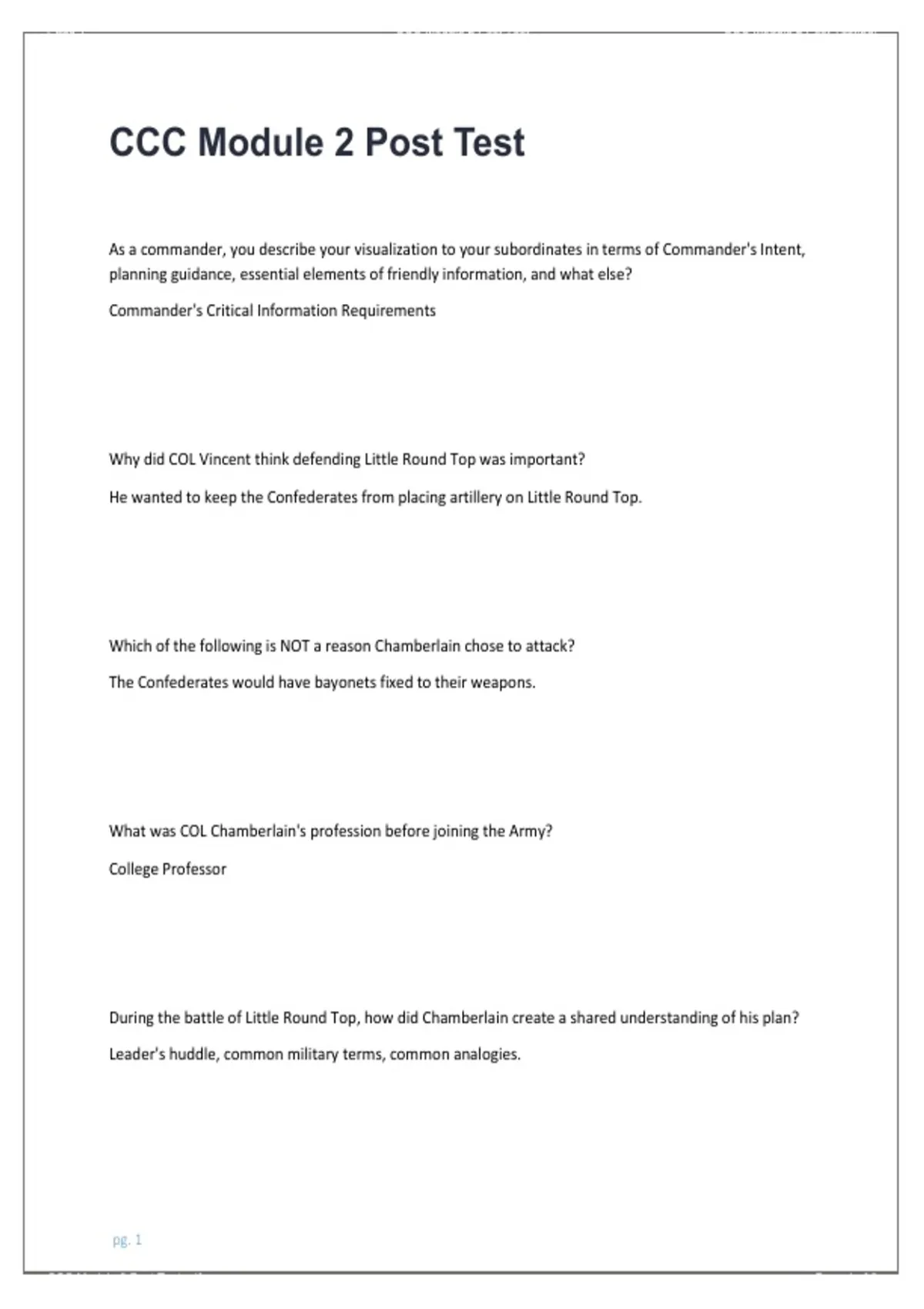 Ccc View CCC Module 2 Post Test Questions & Verified Answers - CCC - Stuvia US