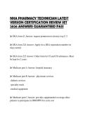 NHA PHARMACY TECHNICIAN LATEST VERSION CERTIFICATION REVIEW SET 2026 ANSWERS GUARANTEED PASS