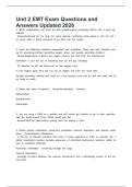 Unit 2 EMT Exam Questions and Answers Updated 2026