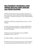 NHA PHARMACY TECHNICIAN LATEST VERSION PRACTICE SCRIPT UPDATED 2026 TESTED SOLUTIONS