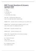 EMT Pre-test Questions & Answers Updated 2026