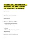 NIH STROKE SCALE GROUP C PATIENTS 1-6 FINAL PAPER 2026 COMPLETE SCORES AND CORRECT ANSWERS GRADED A&plus;