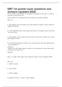 EMT 1st quarter exam questions and answers &lpar;updated 2026&rpar;