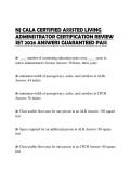 NJ CALA CERTIFIED ASSISTED LIVING ADMINISTRATOR CERTIFICATION REVIEW SET 2026 ANSWERS GUARANTEED PAS