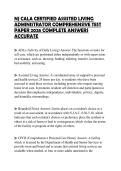 NJ CALA CERTIFIED ASSISTED LIVING ADMINISTRATOR COMPREHENSIVE TEST PAPER 2026 COMPLETE ANSWERS ACCURATE
