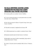 NJ CALA CERTIFIED ASSISTED LIVING ADMINISTRATOR PRACTICE SCRIPT UPDATED 2026 TESTED SOLUTIONS