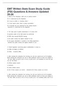 EMT Written State Exam Study Guide &lpar;PSI&rpar; Questions & Answers Updated 20-26