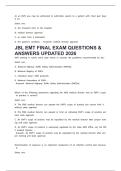 JBL EMT FINAL EXAM QUESTIONS & ANSWERS UPDATED 2026