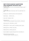 EMT STATE EXAM NC QUESTIONS AND ANSWERS UPDATED 2026