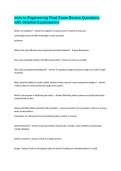 Intro to Engineering Final Exam Review Questions with Detailed Explanations 