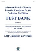 Complete Test Bank - Advanced Practice Nursing&colon; Essential Knowledge for the Profession&comma; 5th Edition &ndash; Susan M&period; DeNisco &ndash; ISBN 9781284264661 &lpar;All Chapters Covered 1&ndash;32&rpar;