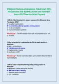 Wisconsin Nursing Jurisprudence Actual Exam 2026 &ndash;  200 Questions with Bolded Answers and Rationales &vert;  Instant PDF Download After Payment