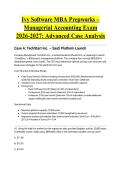 Ivy Software MBA Prepworks &ndash; Managerial Accounting Exam 2026-2027&colon; Advanced Case Analysis