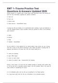 EMT 1--Trauma Practice Test Questions & Answers Updated 2026