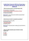 Certified Safety Professional &lpar;CSP&rpar; Actual Practice Exam &ndash;  200 Questions with Answers & Rationales &vert;INSTANT PDF  DOWNLOAD 