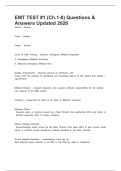 EMT TEST &num;1 &lpar;Ch&period;1-8&rpar; Questions & Answers Updated 2026