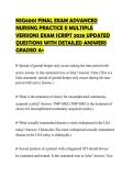NSG6001 FINAL EXAM ADVANCED NURSING PRACTICE II MULTIPLE VERSIONS EXAM SCRIPT 2026 UPDATED QUESTIONS WITH DETAILED ANSWERS GRADED A&plus;