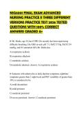 NSG6001 FINAL EXAM ADVANCED NURSING PRACTICE II THREE DIFFERENT VERSIONS PRACTICE TEST 2026 TESTED QUESTIONS WITH 100&percnt; CORRECT ANSWERS GRADED A