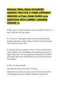 NSG6001 FINAL EXAM ADVANCED NURSING PRACTICE II THREE DIFFERENT VERSIONS ACTUAL EXAM PAPER 2026 QUESTIONS WITH CORRECT ANSWERS GRADED A&plus;