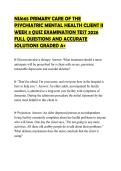 NU665 PRIMARY CARE OF THE PSYCHIATRIC MENTAL HEALTH CLIENT II WEEK 3 QUIZ EXAMINATION TEST 2026 FULL QUESTIONS AND ACCURATE SOLUTIONS GRADED A&plus;