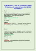 COMSAE Phase 2 &ndash; Form 109 Actual Exam 2026&ndash;2028 &vert; 150 Questions with Answers & Rationales &vert; PDF