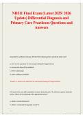 NR 511 Final Exam &vert; Differential Diagnosis & Primary Care Practicum &lpar;2025-2026 Update&rpar;