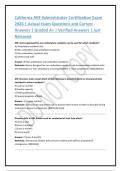 California ARF Administrator Certification Exam 2026 &vert; Actual Exam Questions and Correct Answers &vert; Graded A&plus; &vert; Verified Answers &vert; Just Released