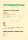 Master Gardener Certification Actual Exam 2026-2028  Update &ndash; 200 Questions Practice Test with Answers &  Rationales &vert; PDF 