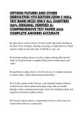 OPTIONS FUTURES AND OTHER DERIVATIVES 11TH EDITION JOHN C HULL TEST BANK MCQS ONLY ALL CHAPTERS 100&percnt; ORIGINAL VERIFIED A&plus; COMPREHENSIVE TEST PAPER 2026 COMPLETE ANSWERS ACCURATE