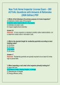 New York Home Inspector License Exam &ndash; 200  ACTUAL Questions with Answers & Rationales  &lpar;2026 Edition&rpar; PDF 