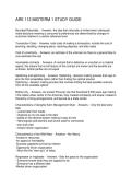 ARE 112 MIDTERM 1 STUDY GUIDE