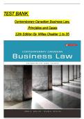 Full Test Bank for Contemporary Canadian Business Law&colon; Principles and Cases 12th & 13th Editions by John A&period; Willes and John H&period; Willes Complete Coverage &lpar;Chapters 1-35&rpar; Verified Questions & Correct Answers Business Law &sol; Legal Studies &sol; Canadian Commerce U