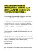 ECON 1010 INTRODUCTION TO  MICROECONOMICS TEST BANK EXAM  SCRIPT 2026 TESTED QUESTIONS WITH  VERIFIED ANSWERS GRADED A&plus;