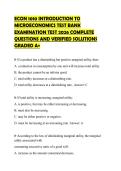 ECON 1010 INTRODUCTION TO  MICROECONOMICS TEST BANK  EXAMINATION TEST 2026 COMPLETE  QUESTIONS AND VERIFIED SOLUTIONS  GRADED A&plus;