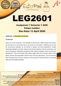 LEG2601 Assignment 1 &lpar;COMPLETE ANSWERS&rpar; Semester 1 2026 - DUE 13 April 2026