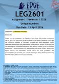 LEG2601 Assignment 1 &lpar;ANSWERS&rpar; Semester 1 2026 - DISTINCTION GUARANTEED