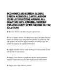 ECONOMICS 3RD EDITION GLOBAL  DARON ACEMOGLU DAVID LAIBSON  JOHN LIST SOLUTIONS MANUAL ALL  CHAPTERS 100&percnt; ORIGINAL VERIFIED  PRACTICE SCRIPT UPDATED 2026 TESTED  SOLUTIONS