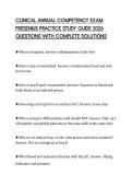 CLINICAL ANNUAL COMPETENCY EXAM FRESENIUS PRACTICE STUDY GUIDE 2026 QUESTIONS WITH COMPLETE SOLUTIONS
